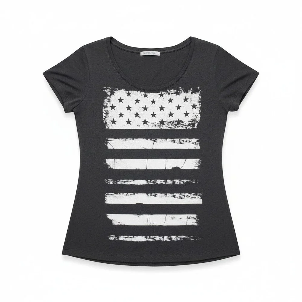 Chaser American Flag Slub Tee Gray Size L - Picture 11 of 11